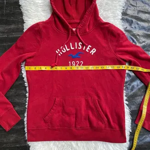 Hollister Red Hoodie Long Sleeve Pullover Y2k Grunge Streetcore thumbnail 7