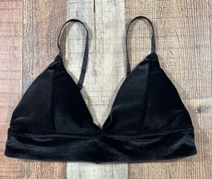 True by Rue21 Black Velvet Triangle Bralette Whimsigoth Witchy Gothic Small thumbnail 1