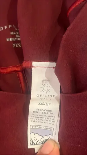 Red Aerie crossover flare Leggings Offline thumbnail 5