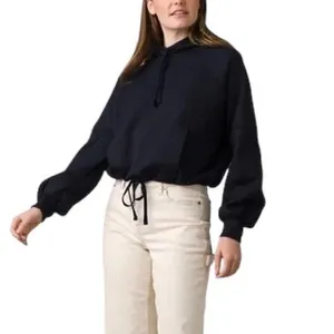 NWT Prana Women's Ziller Wool Blend Sweatshirt Hoodie with Corded Hem Oversized thumbnail 2