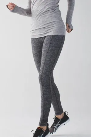 Lululemon Run Turn Around Tight Heathered Black Womens Size 8 Athleisure Running thumbnail 2
