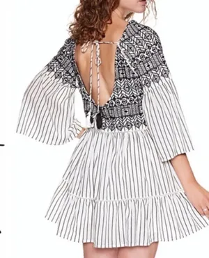 Free People Lola Embroidered Mini Dress size L/G thumbnail 1