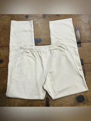 naked wardrobe French Terry Beige Wide-Leg Lounge Pants Side Large thumbnail 3