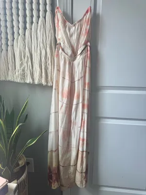 Anthropologie Gypsy 05 shibori Silk Strapless Maxi Dress size 2 tie dye thumbnail 5