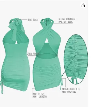 Amazon Blue Green Wrap Dress thumbnail 4