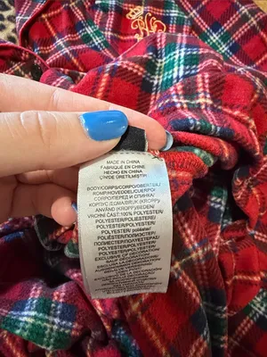 Lauren Ralph Lauren Tartan Plaid Fleece Pajama Set Sz L thumbnail 9