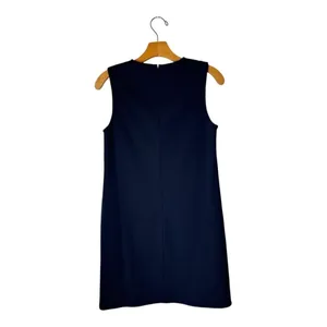 Anthropologie 4C Dress‎ Women 6 Navy Blue Black Lace Detail A Line Shift Mini thumbnail 2