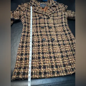 Carte double breasted wool blend coat. Size M Black Size M thumbnail 8