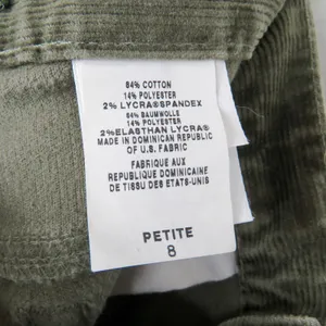 90s Vintage Eddie Bauer Olive Green Velvet Corduroy Straight Leg Pants 8P 30" thumbnail 7