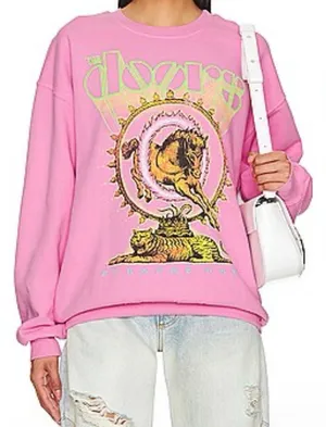 Daydreamer The Doors Crewneck Pink Cozy Sweatshirt - Size L thumbnail 1