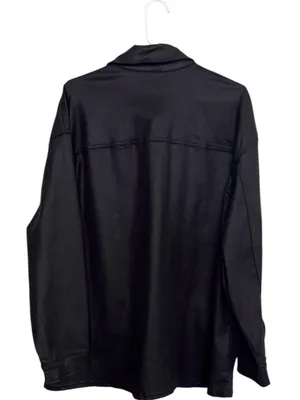 HIDDEN Los Angeles Abbey Coated Oversized Black Shirt Jacket Size Large thumbnail 3