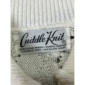Vintage Crochet Knit Cape Poncho Button Front Cottagecore Coquette Grannycore XL thumbnail 5