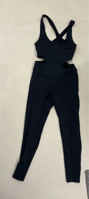 Free People Movement Back It Up Jumpsuit Black Cut Out Size xSmall Yoga Athletic thumbnail 1