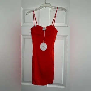 Princess Polly The Charm Mini Dress in Red Size 2 New with tag thumbnail 8
