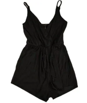 Revamped Black Shorts Sleeveless Romper Classic Woman’s One Piece Romper Size M thumbnail 1