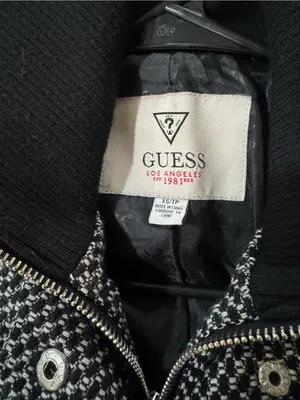 Guess Woven Black & White Belted Trench Coat Jacket thumbnail 5