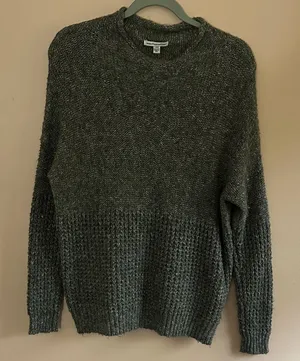 American Eagle Outfitters Dark Olive Crewneck Sweater thumbnail 1