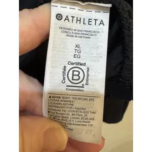 Athleta‎ Transcend Half Zip Black Size XL Ruched Sides Athlesiure Performance thumbnail 6