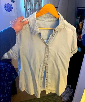 Paige DENIM light snap button shirt thumbnail 3