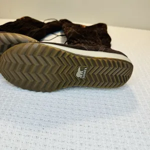 Ladies Sorel Firenzy Tall Wool Lined Winter Boots 8 Brown Suede Flats Shoes Snow thumbnail 5