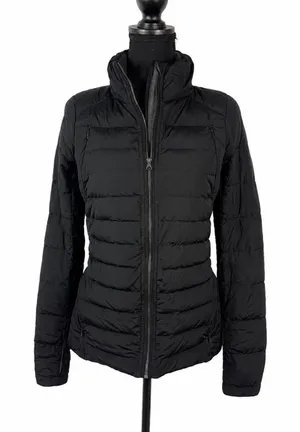 Lululemon Fluffed Up Jacket Women's 6 Black Zip Up Goose Down Reflective Running thumbnail 1