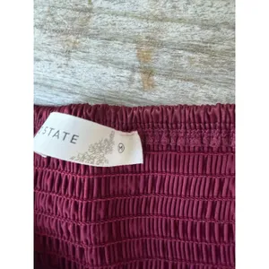 Altar'd State Burgundy Satin Strapless Bow Front Tube Top Size Medium thumbnail 6