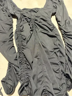 Oh Polly Black Ruched Long-Sleeve Dress 8 thumbnail 10