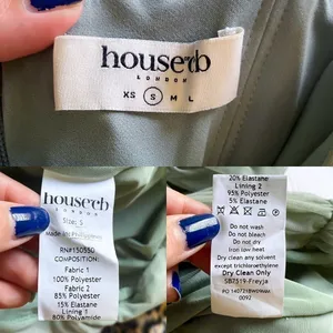 House Of CB Dress Freyja Gathered Corset Ruched Satin Mesh Knee Green‎ Small EUC thumbnail 6