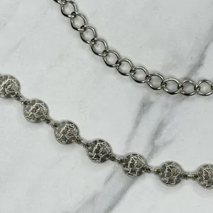 Skinny Dime Silver Tone Belly Body Metal Chain Link Belt OS One Size thumbnail 6