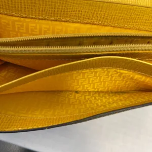 Fendi Tobacco/Yellow Zucca Coated Canvas & Leather Long Wallet - Preowned thumbnail 12