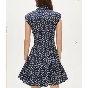 J. Crew Blue White Mini Eyelet Shirt Classic Dress NWT Size 10 thumbnail 8
