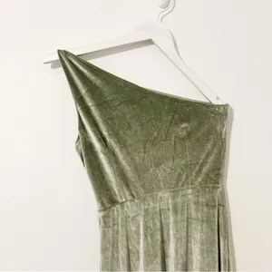Baltic Born Tatiana Velvet One Shoulder Maxi Dress Green Size Small S thumbnail 4