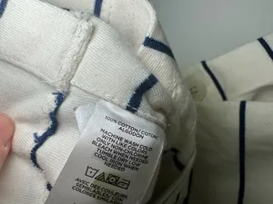 NWT 100% Cotton Loft Striped Tank Top Size L White Blue Side Button Sleeveless thumbnail 5