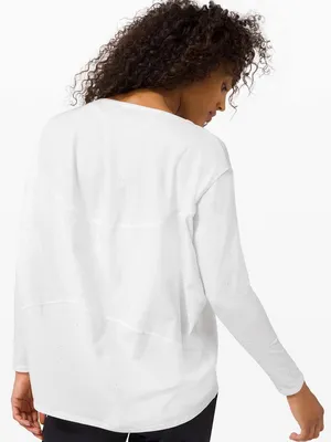 Lululemon LA Back in Action Long Sleeve in White thumbnail 1
