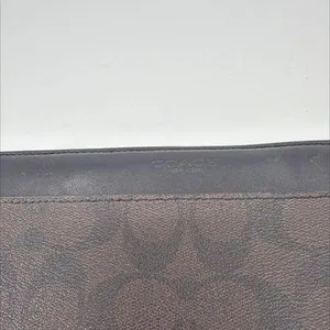 Coach Accordion Zip Brown/Black Signature Coated Canvas Wallet thumbnail 2