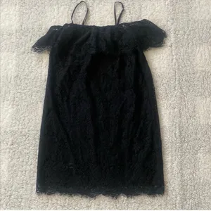 Madewell Black Lace Off-The-Shoulder Mini Dress - Size 00 thumbnail 9