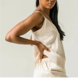 Ettitude Sateen Cami In Oat‎ Organic Bamboo Lyocell Layering Lounge Sizw XS NEW thumbnail 2