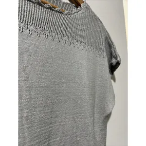 Coldwater Creek womens Sweater Silk shiny Small Silver Metallic Short Sleeve thumbnail 2