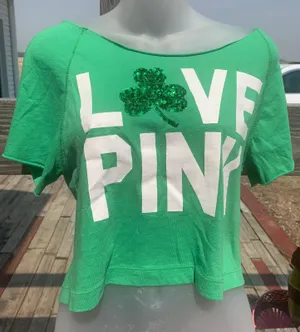 Victoria’s Secret PINK Lucky SEQUIN BLING CROP TOP thumbnail 1