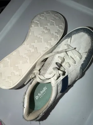 Dr. Scholl's Womens Madison Lace White/Blue Fabric Sneaker Shoes (7832509) used thumbnail 6