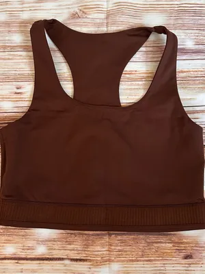 Girlfriend Collective Cafe Brown Paloma Racerback Sports Bra Style 1002 Sz M thumbnail 13