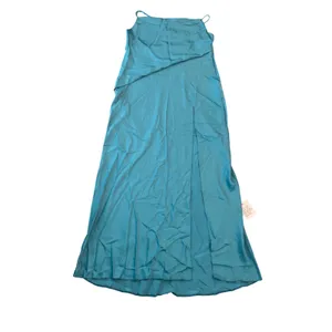 ASOS DESIGN Tall Satin Cowl Neck Maxi Dress Turquoise Blue US 16 thumbnail 2