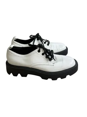 ZARA White Laceup Platform Oxfords Size 38 / 7.5 thumbnail 5