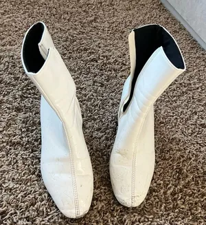 Women's White Ankle Boots thumbnail 1