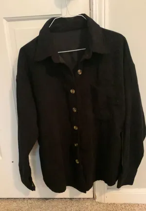 Amazon Black Corduroy Shirt Jacket  thumbnail 1