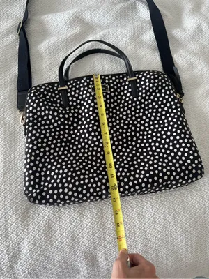 Kate Spade Spot Nylon Calista Laptop Bag, style WKRU1612, black/cream polka dot thumbnail 11