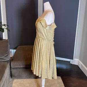 Women’s Off the Shoulder Short Gold Dress Corset Back Party Prom Size 12 NWOT thumbnail 3