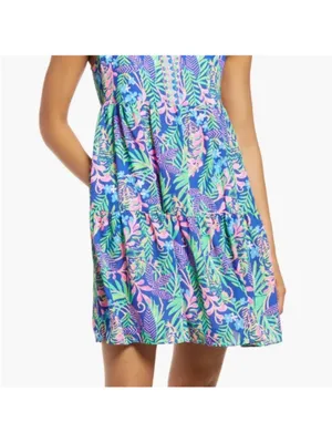 Lilly Pulitzer Briela Dress, How You Like Me Prowl Borealis Blue, Medium thumbnail 3
