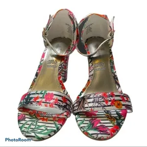 Worthington Heels Floral Striped Beckwith Size 6 thumbnail 1