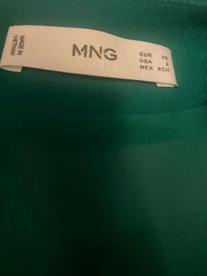 MNG Women's Green Long-Sleeve Square-Neck Dress. XS thumbnail 3